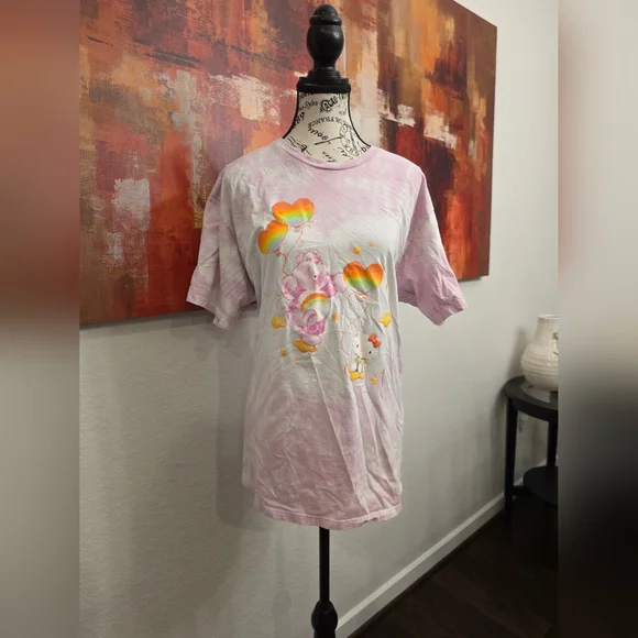 Hello Kitty x Care Bears Women's Heart Balloon & Stars Shimmer Design Tie-Dye XL - Picture 4 of 8